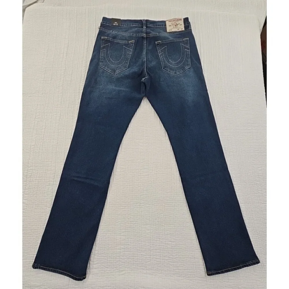 True Religion Ricky Jeans Men's 34 x 34 Relaxed Straight Blue Denim NWT Flap Pkt